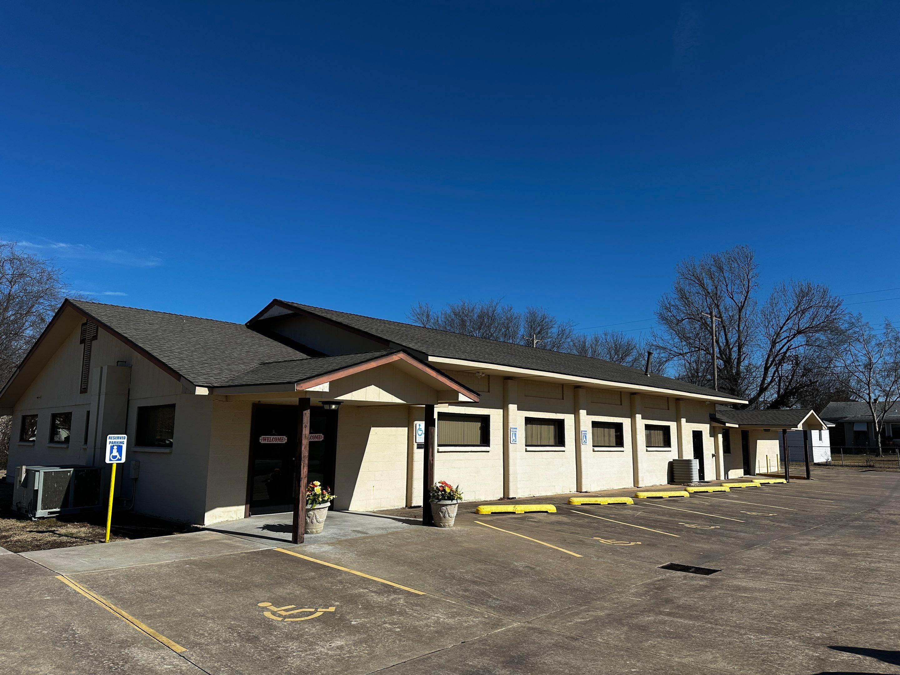 South Heights Baptist Church Sapulpa full commercial roof replacement after drone shot
